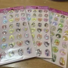 セリア　ディズニープリンセス　ストーンシール　3枚セット