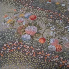 未使用正絹着物ハギレ　１６０cm　金彩　蝶に花 セール中