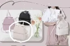新品タグ付　しまむら maki リボンモチーフリュック 白 melmeのサムネイル