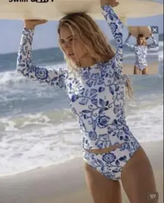 セパレート 水着 ボヘミアン柄 長袖　ラッシュガード スイムウェアのサムネイル