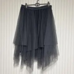 大きいサイズ クレット チュールスカート 4L グレーのサムネイル
