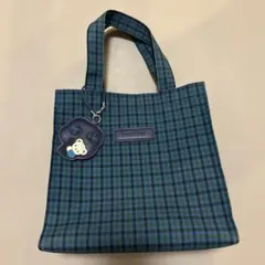 新品未使用】familiar 青 大サイズ トートバッグ チェック柄 - メルカリ
