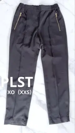 美品☆PLST サテン風ゴールドジッパー ウエストゴム入⭐︎美ラインテーパードパンのサムネイル