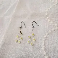 ハンドメイド　ワイヤー　ビーズ　ピアス　フック