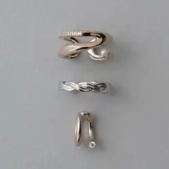 ete パール＆ビジュー リングカフ/ピークカフ セット