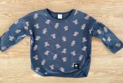 バースデイ フタフタ futafuta フタくま総柄 ネイビー 長袖 100