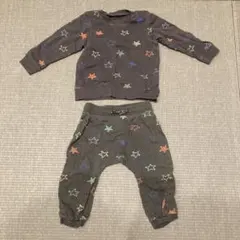 H&M 86 パジャマ長袖長ズボン上下セット　セットアップ　星柄