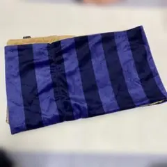 COMME CA ISM ネイビー ベージュ ストライプ マフラー