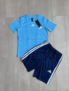 新品アディダス半袖上下セット150cm スポーツTシャツ　ハーフパンツ　速乾のサムネイル