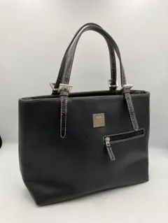 ミッシェル・スー トートバッグ 黒レザー ハンドバッグ 通勤 入学式 フォーマル