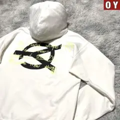 OY オーワイ パーカー バックビッグロゴ メッセージプリント ホワイト 大きめのサムネイル