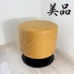 ミッドセンチュリーデザイン　ブラウン　マーブル柄 ラウンドスツール　回転式