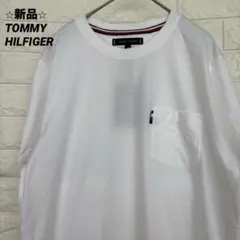 【新品タグ付き】TOMMY HILFIGER ポケット付半袖Tシャツ ホワイトM
