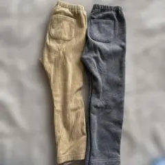 ユニクロ コーデュロイ、裏起毛 レギンス 2本セット 100cm