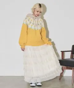チューリップ柄 ニットセーターのサムネイル