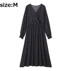 【最終値下】GU ドットカシュクールワンピース M