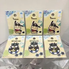 日焼けポチャッコ・日焼けバッドばつ丸刺繍ワッペン6個セット