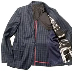 ポールスミス　テーラードジャケット　チェック　トランペット裏地　40（シワあり）