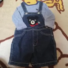 デニムオーバーオール 　 クマ刺繍