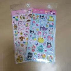 サンリオキャラクター　ラメ入り樹脂もりシール　2シート