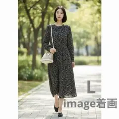 ナノユニバース ワンピース モノトーン 花柄 普段着 デート服 フリーサイズ