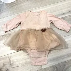 プティマイン　petit main ピンク　チュールロンパース　80cm