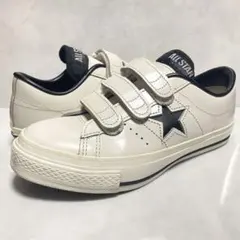 converse コンバース　23.5 ワンスター ベロクロ 黒 白 レザー