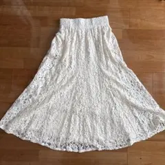 ロペピクニック　アイボリー レース ロングスカート