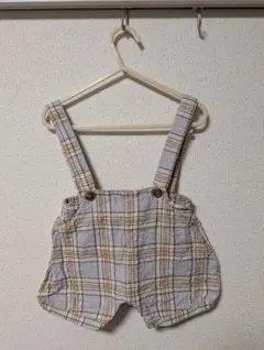 チェック柄サスペンダーオーバーオール 80cm