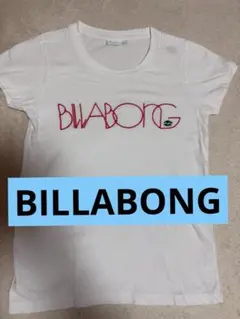 Billabong ホワイト Tシャツ Mサイズ 文字＆ロゴ刺繍