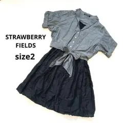 STRAWBERRY FIELDS 半袖シャツ　ワンピース　ひざ丈　セット　Mのサムネイル