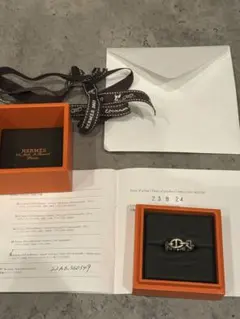 箱 エルメス 50 シェーヌダンクル アンシェネGM リング 925 3982 箱 エルメス 50 シェーヌダンクル アンシェネGM リング 925 3982