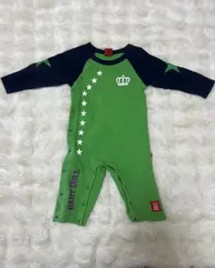 ロンパース・カバーオール 緑色 星デザイン