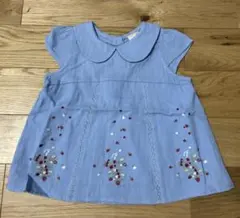 《タグ付き未使用》petit main プティマイン 刺繍チュニック 90