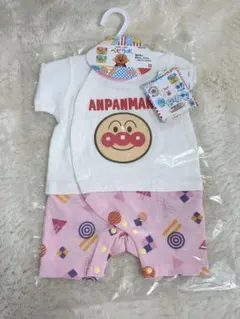 【新品＊未開封】アンパンマン(50〜60) 半袖　カバーオール　ピンク