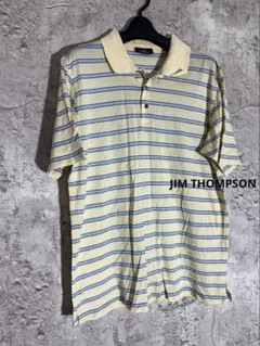 ☘️JIM THOMPSON 綿100 ボーダー 半袖ポロシャツ ゴルフウェア
