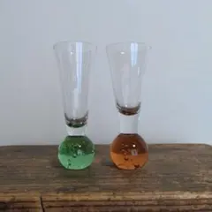 【ヴィンテージ】ミッドセンチュリー　バブルグラス　ショットグラス　一輪挿し　花瓶