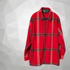 GU チェック柄 長袖シャツ レッド