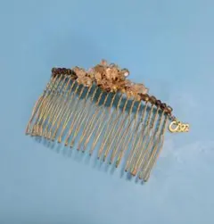 Ciz 金色ビーズ装飾ヘアコーム