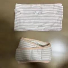 【犬印本舗】妊婦帯 2点セット（はらまき＋ささえ帯）ピンク ボーダー M〜L