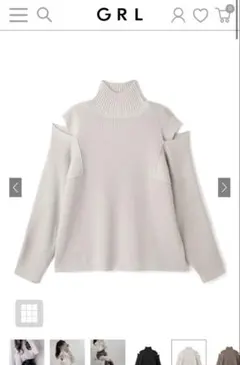 GRL マルチウェイショルダーオープンハイネックニットトップス an1220