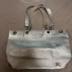 BURBERRY LONDON ハンドバッグ シルバー レザーのサムネイル