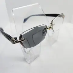 調光レンズ　ファッションサングラス　ブラック×シルバー　調光グレー　GACKT風