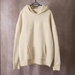 16.GAP パーカー Lサイズ クリーム ロゴ 裏起毛