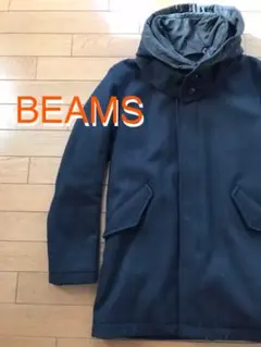【美品★BEAMS】フードコート・キルティング（S・紺）