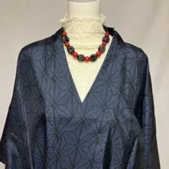 着物リメイク//大島紬//幾何学模様 羽織もの