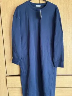 ネイビー ワンピース Lサイズ　裏起毛　ルームウェア　新品
