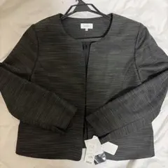 purelast ノーカラージャケット 17 ツイードブラック系