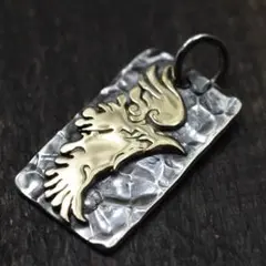シルバー925イブシハンマートーン ドッグタグ　全金大イーグル チャーム