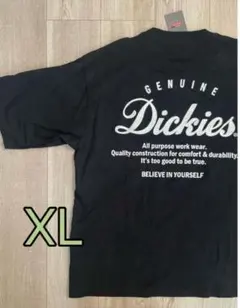 ディッキーズ バックプリント Tシャツ 半袖 刺繍 綿100% ブラック XL
